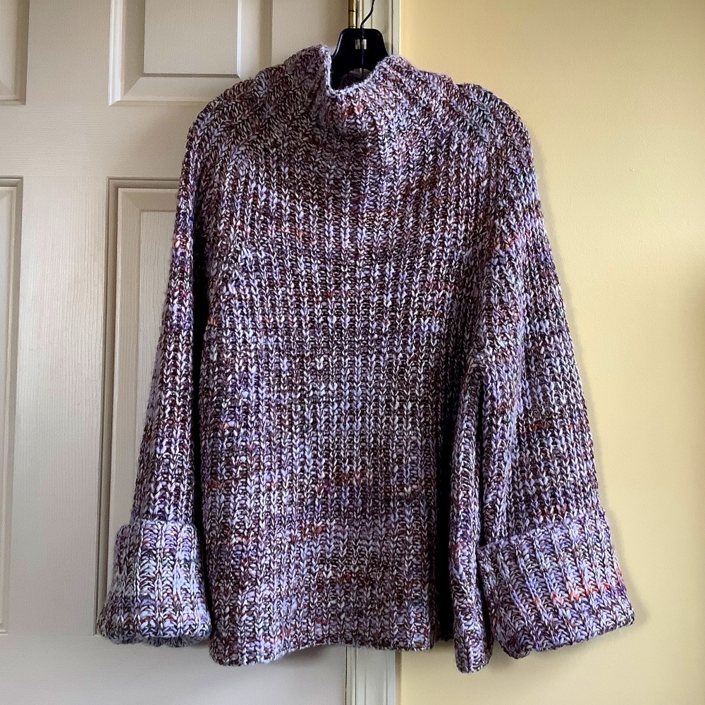 Rag & Bone Wool Blend Marled Funnel Neck Sweater Multicolor SZ L